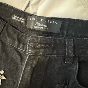 Philipp Plein Black Denim with Embellishments